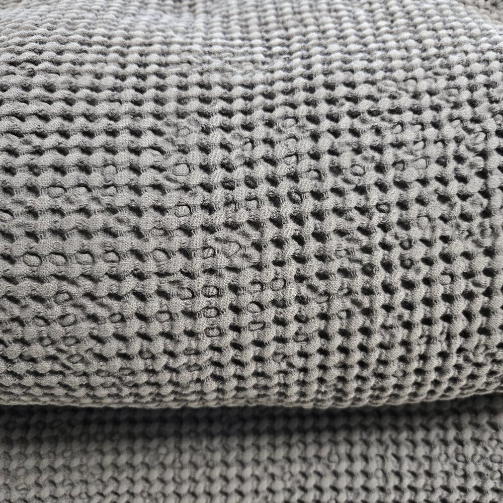 Annie Selke Pine Cone Hill waffle blanket Portugal Dash Albert Cotton Queen WHT